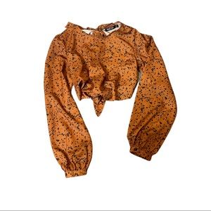 NASTYGAL back tie copper crop top